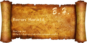 Beron Harald névjegykártya